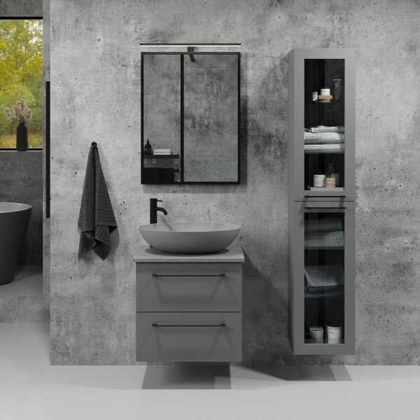 Koupelnové zrcadlo BORGSTED 60x80 cm černá