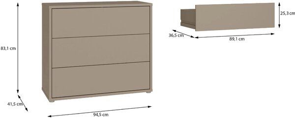 KOMODA, šedohnědá, 95/83/42 cm Carryhome - Online Only noční stolky, Online Only