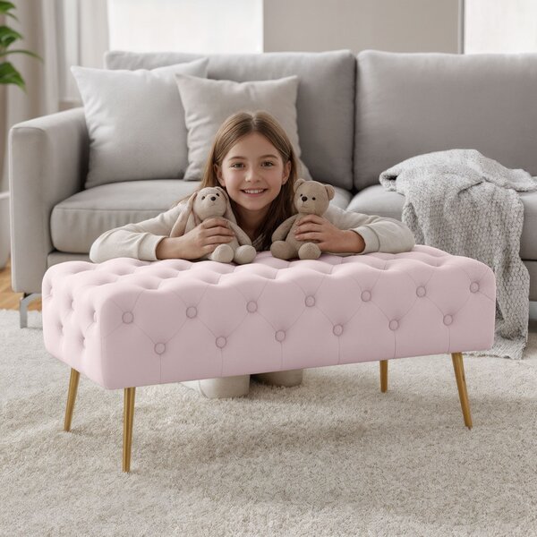 Ak furniture Taburet Monaco pudrově růžový