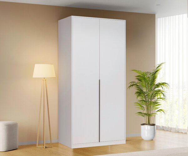 ŠATNÍ SKŘÍŇ S OTOČNÝMI DVEŘMI, bílá, 93/211/53 cm P & B - Šatní skříně, Online Only