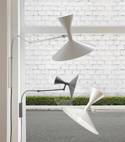 Nemo Lampe de Marseille, nastavitelná černá nástěnná lampa s přímým a nepřímým světlem, 2x70W E27, max 166cm