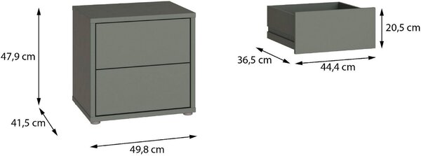 NOČNÍ STOLEK, šalvějově zelená, 50/48/42 cm Carryhome - Online Only noční stolky, Online Only
