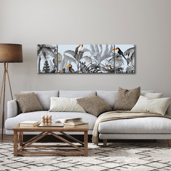 Obraz zvířat v tropickém lese (170x50 cm)