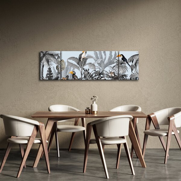 Obraz zvířat v tropickém lese (170x50 cm)