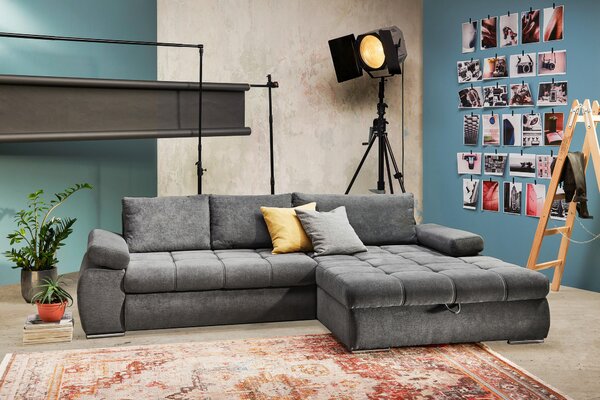 ROHOVÁ SEDAČKA, textil, šedá Carryhome - Sedací soupravy