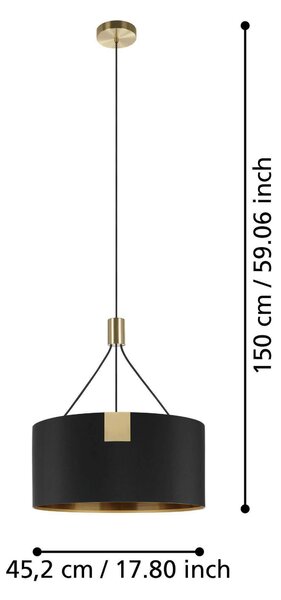 ZÁVĚSNÉ SVÍTIDLO, 45/150 cm Eglo - Závěsná světla