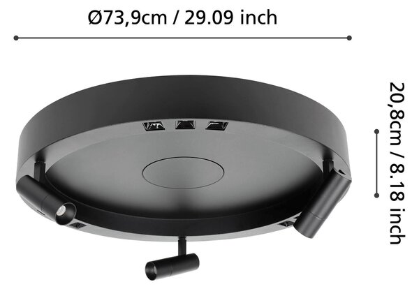 STROPNÍ SVÍTIDLO, 60/20 cm Eglo - Online Only svítidla, Online Only