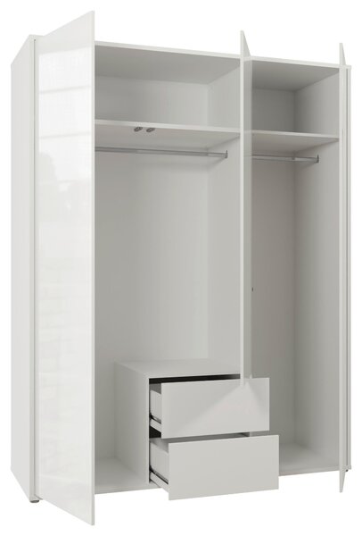 ŠATNÍ SKŘÍŇ S OTOČNÝMI DVEŘMI, bílá, vysoce lesklá bílá, 169/214/60 cm Carryhome - Šatní skříně, Online Only