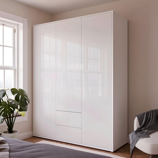 ŠATNÍ SKŘÍŇ S OTOČNÝMI DVEŘMI, bílá, vysoce lesklá bílá, 169/214/60 cm Carryhome - Šatní skříně, Online Only