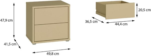 NOČNÍ STOLEK, světle žlutá, 50/48/42 cm Carryhome - Online Only noční stolky, Online Only