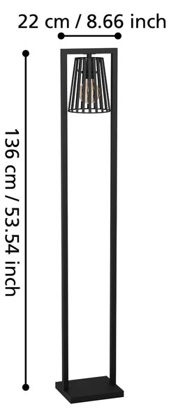 STOJACÍ LAMPA, 22/136 cm Eglo - Online Only svítidla, Online Only