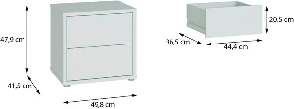 NOČNÍ STOLEK, světle šedá, 50/48/42 cm Carryhome - Online Only noční stolky, Online Only