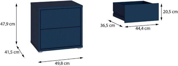 NOČNÍ STOLEK, tmavě modrá, 50/48/42 cm Carryhome - Online Only noční stolky, Online Only