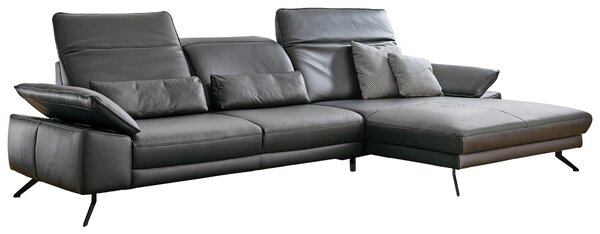 ROHOVÁ SEDAČKA, kůže, antracitová Dieter Knoll - Sedací soupravy