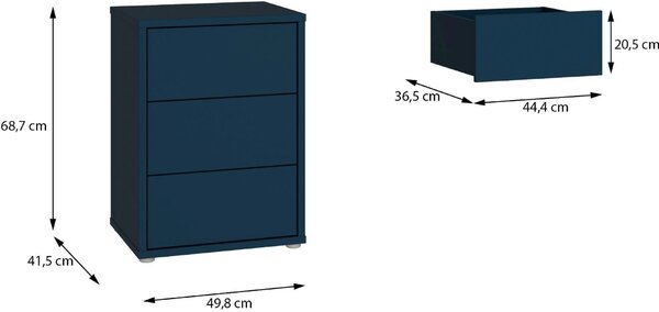 NOČNÍ STOLEK, tmavě modrá, 50/69/42 cm Carryhome - Online Only noční stolky, Online Only