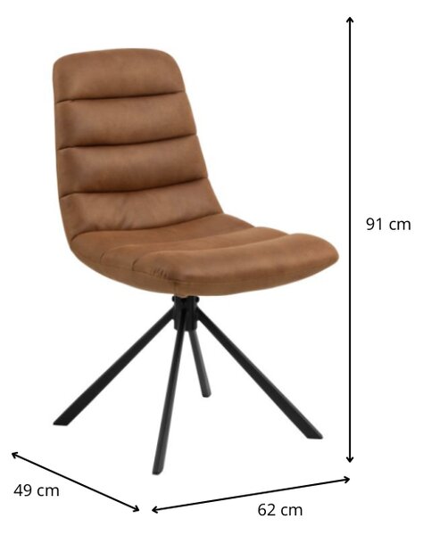 Actona Designová jídelní židle Milford hnědá