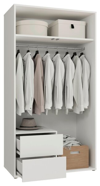 ŠATNÍ SKŘÍŇ S OTOČNÝMI DVEŘMI, bílá, 115/214/60 cm Carryhome - Šatní skříně, Online Only