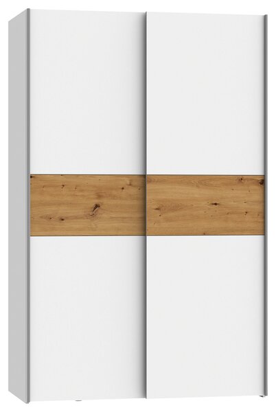SKŘÍŇ S POSUVNÝMI DVEŘMI, bílá, barvy dubu, 120/190,5/61,2 cm Carryhome - Šatní skříně
