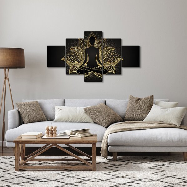 Obraz siluety v lotusovém květu (125x70 cm)