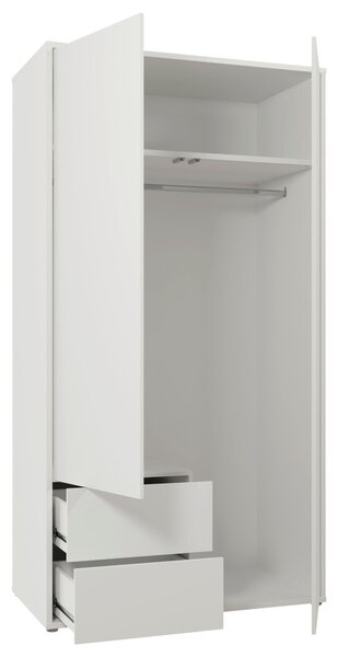 ŠATNÍ SKŘÍŇ S OTOČNÝMI DVEŘMI, bílá, 115/214/60 cm Carryhome - Šatní skříně, Online Only