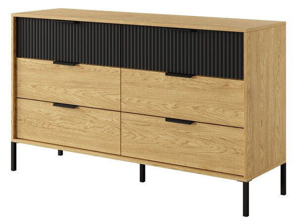 Komoda Balneo (dub baltic + černá). Akce -23%