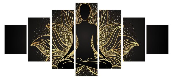 Obraz siluety v lotusovém květu (210x100 cm)