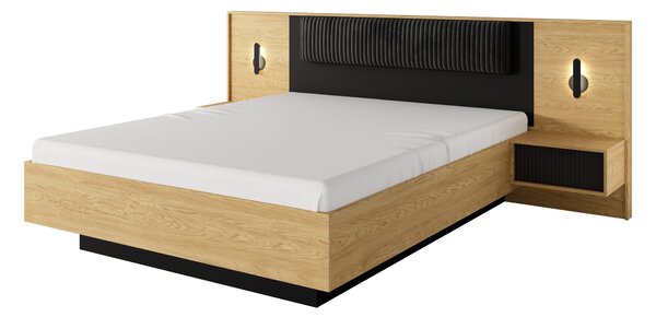 Manželská postel 160 cm Balneo (dub baltic + černá)
