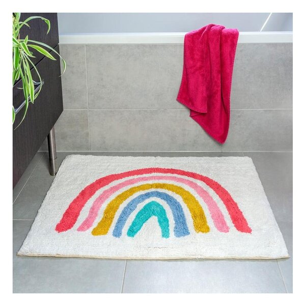 Bílá koupelnová předložka 83x52,5 cm Rainbow – Rex London