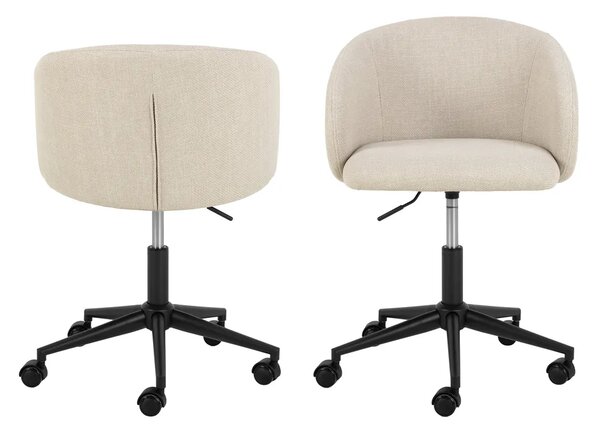 Actona Designová kancelářská židle Eleanor béžová
