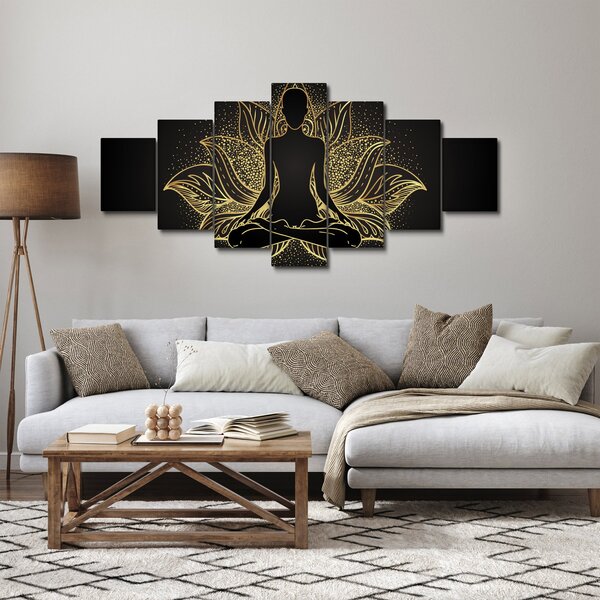 Obraz siluety v lotusovém květu (210x100 cm)