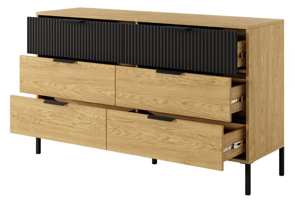Komoda Balneo (dub baltic + černá). Akce -23%