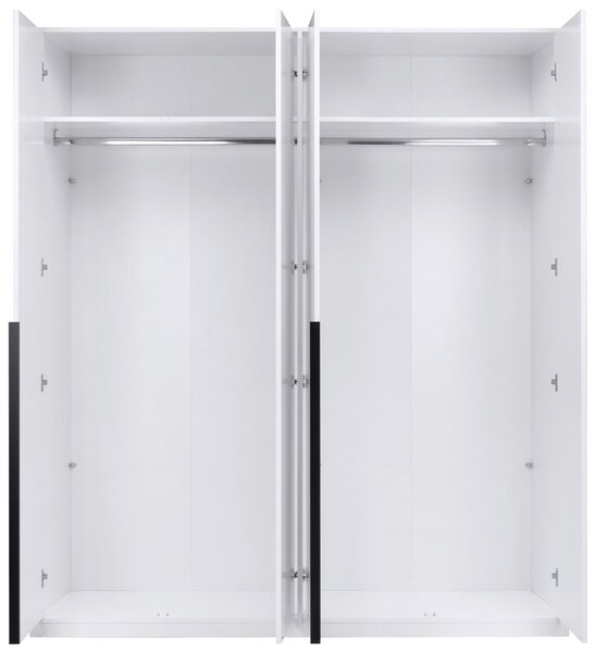 ŠATNÍ SKŘÍŇ S OTOČNÝMI DVEŘMI, bílá, 185/211/53 cm P & B - Šatní skříně, Online Only