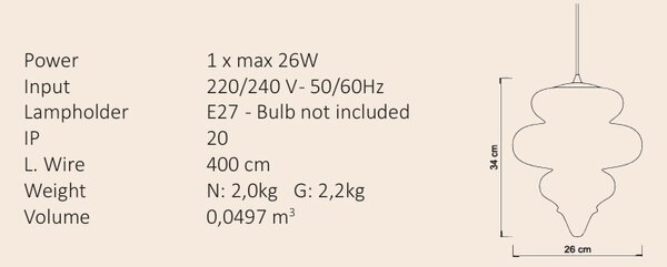 Sikrea Závěsné svítidlo ISIDORA Ø26 cm, 1xE27 Barva skla: Bílá, Barva montury: Matná černá, Typ montury: Zápustná