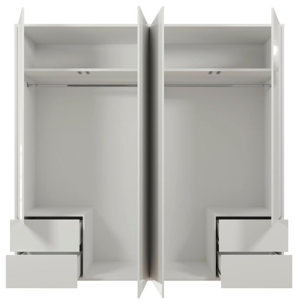 ŠATNÍ SKŘÍŇ S OTOČNÝMI DVEŘMI, bílá, vysoce lesklá bílá, 224/214/60 cm Carryhome - Šatní skříně, Online Only