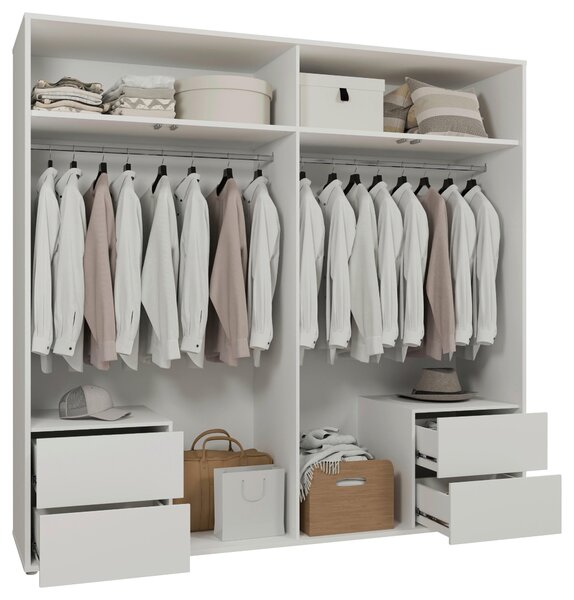 ŠATNÍ SKŘÍŇ S OTOČNÝMI DVEŘMI, bílá, vysoce lesklá bílá, 224/214/60 cm Carryhome - Šatní skříně, Online Only