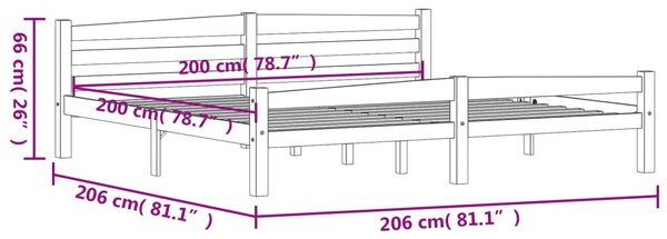 Rám postele bez matrace z masivního borovicového dřeva 322067