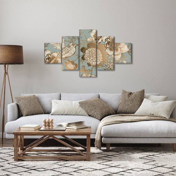 Obraz zlatých květů (125x70 cm)