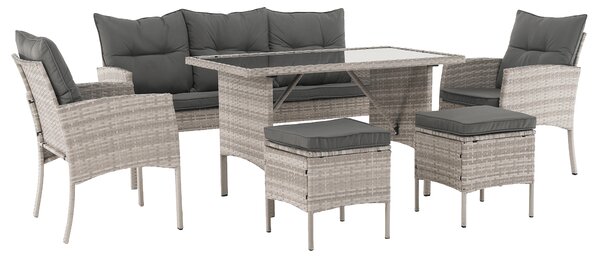 KONDELA Zahradní ratanový set, světle šedá, LALEN