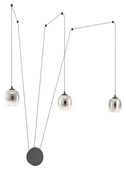 Redo Nástěnné / závěsné LED svítidlo KHADI, 3 stínidla, 16,5W
