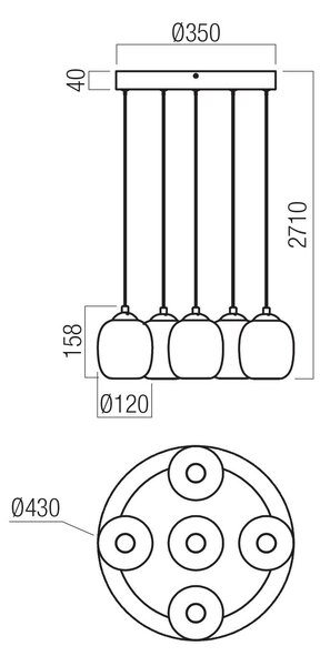 Redo Závěsné LED svítidlo KHADI ø 430 mm, 26W