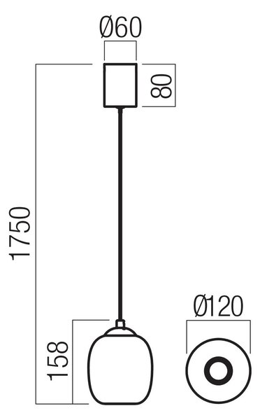 Redo Závěsné LED svítidlo KHADI ø120mm, 6W