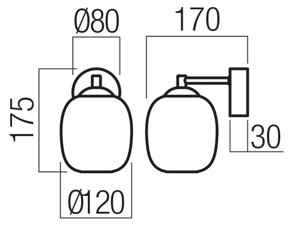 Redo Nástěnné LED svítidlo KHADI ø120mm, 6W