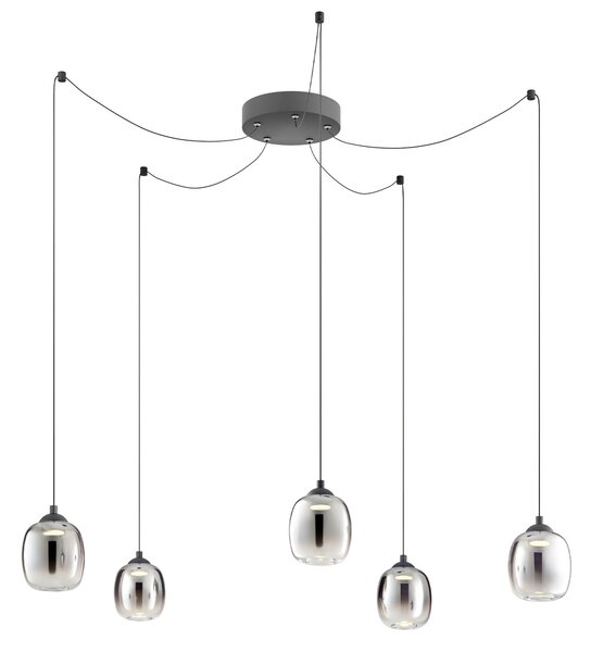 Redo Závěsné LED svítidlo KHADI, 5x ø120mm, 26W