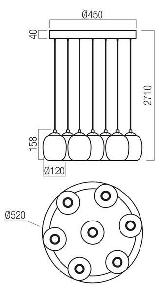 Redo Závěsné LED svítidlo KHADI, ø 450 mm, 35,5W