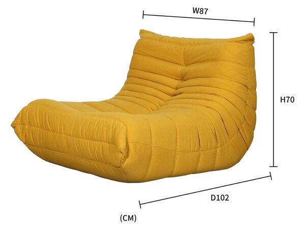 LivinHill Designové křeslo Nua samet hořčicové