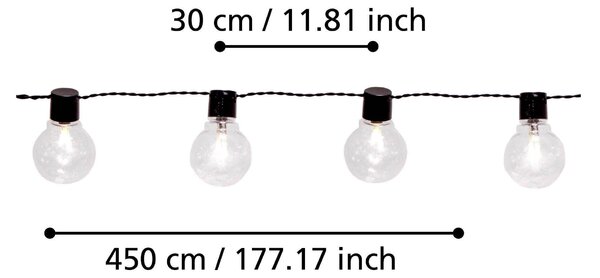 SVĚTELNÝ ŘETĚZ, 450/6/9,5 cm Eglo - Online Only svítidla, Online Only