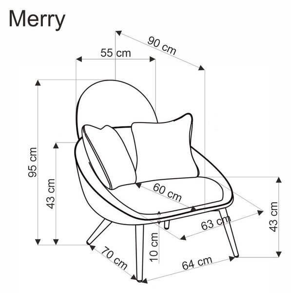 HALMAR Designové křeslo MERRY krémové