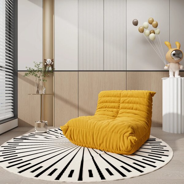 LivinHill Designové křeslo Nua samet hořčicové