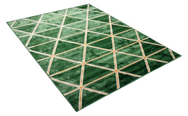 Makro Abra Kusový koberec TURMALIN MP97A Geometrický zelený zlatý Rozměr: 120x170 cm