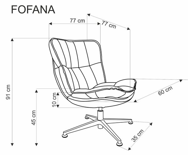 HALMAR Designové otočné křeslo Fofana krémové